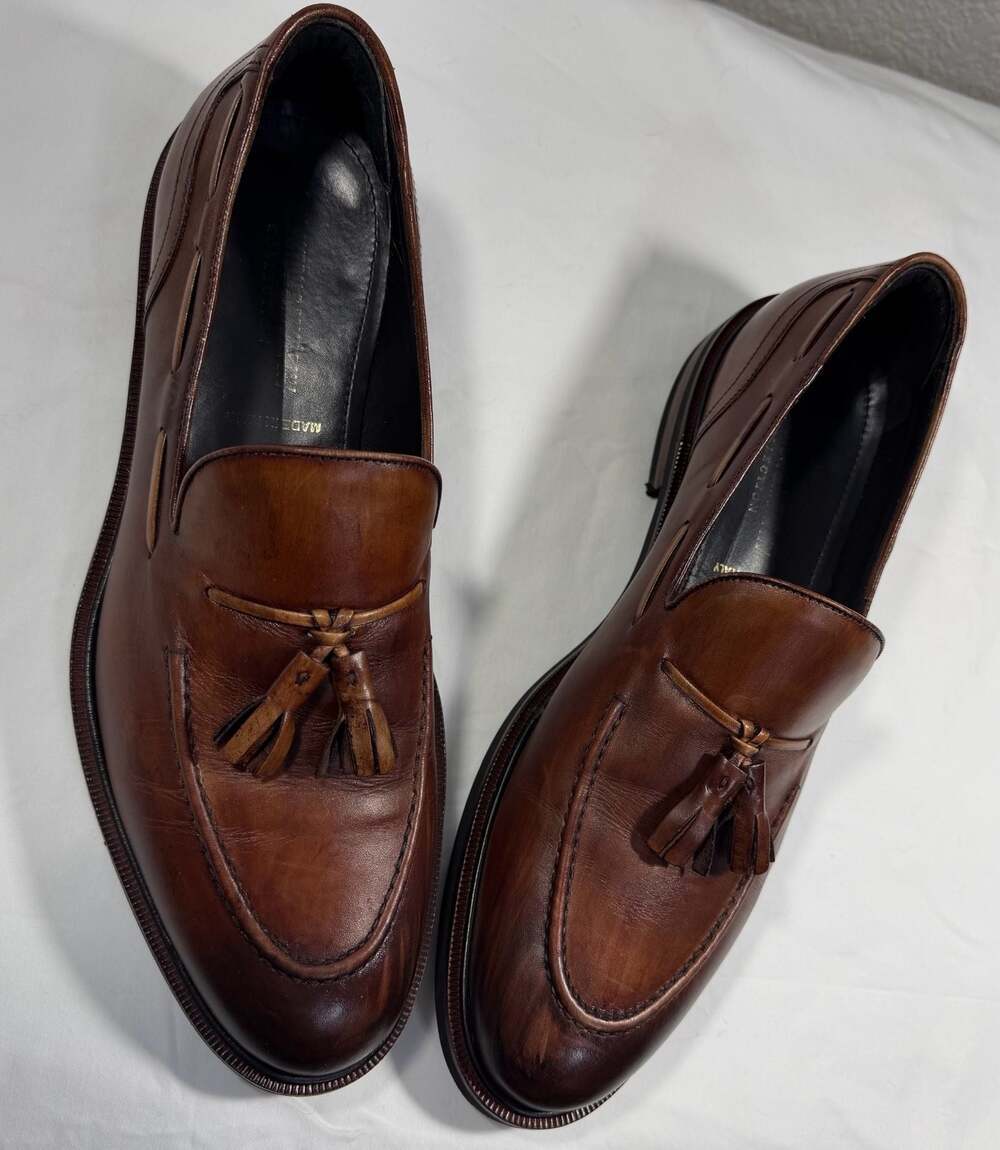 Johnston & Murphy Collection Italian Leather Tassel Loafers with Vibram Soles - Picture 3 of 10